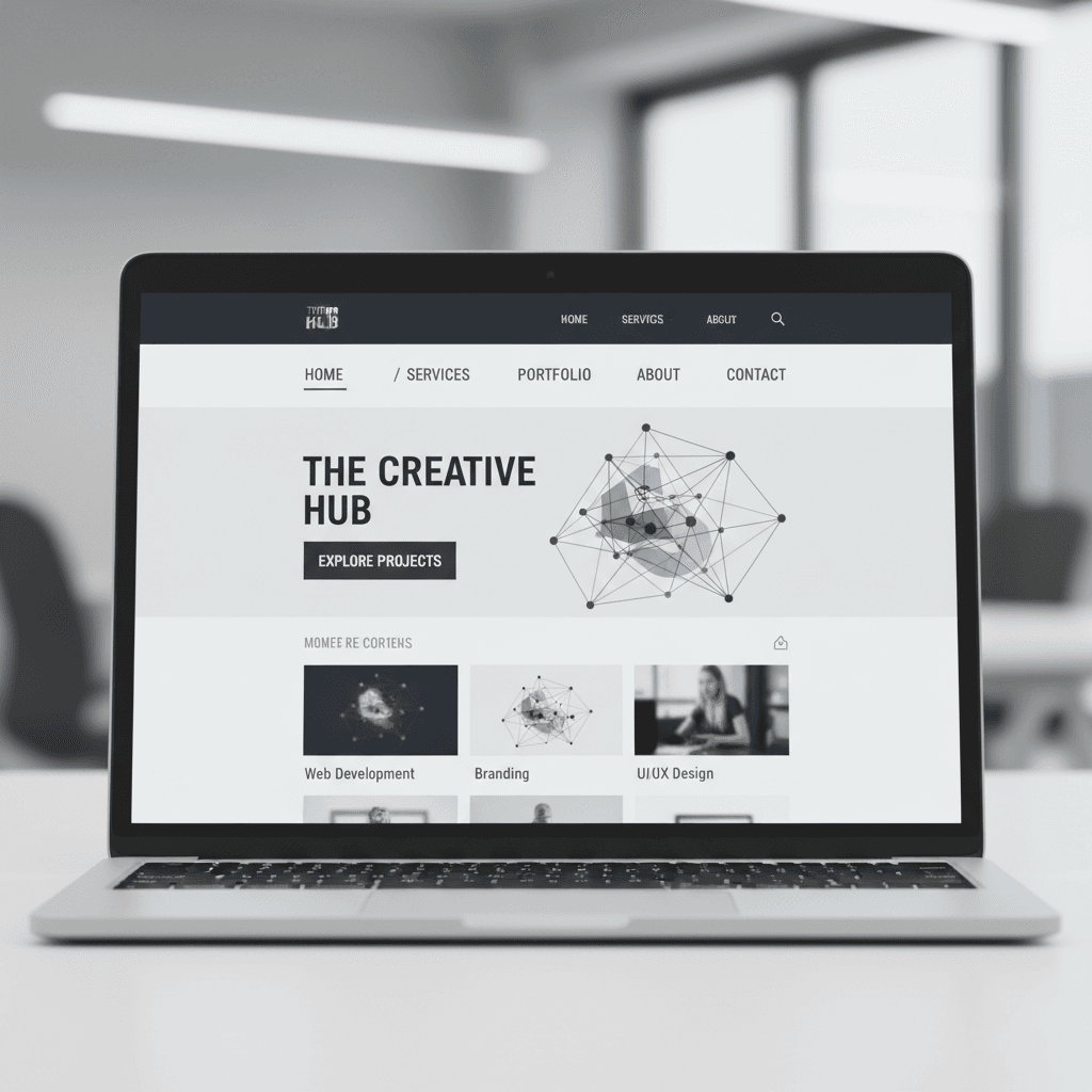 Professional website design displayed on laptop